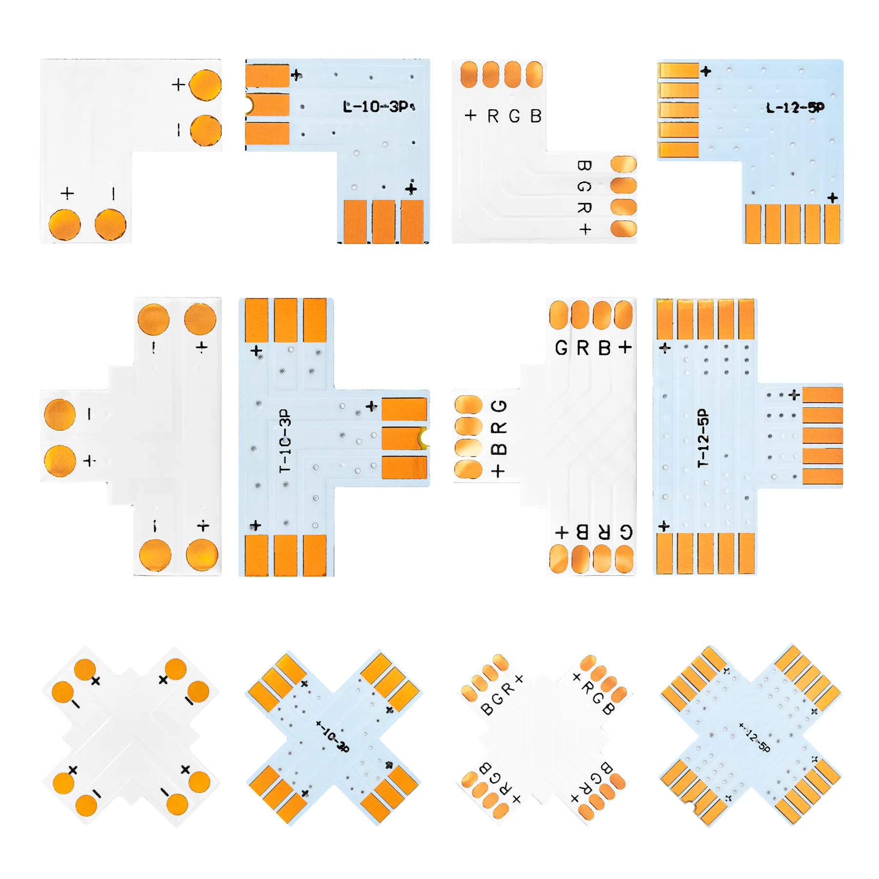T/L/X PCB Shape Solderless Connector 2pin/3pin/4pin/5pin