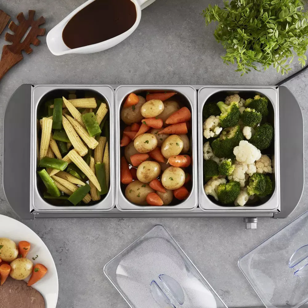 Tower Presto 3 x 1.5L Tray Buffet Server - Grey | PT16021GRY