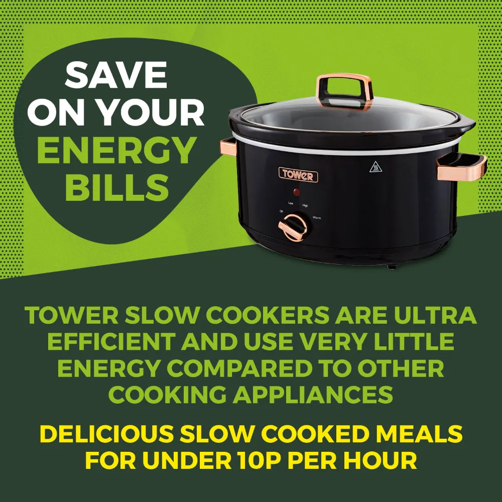 Tower Rose Gold Slow Cooker 6.5L  - Rose Gold
