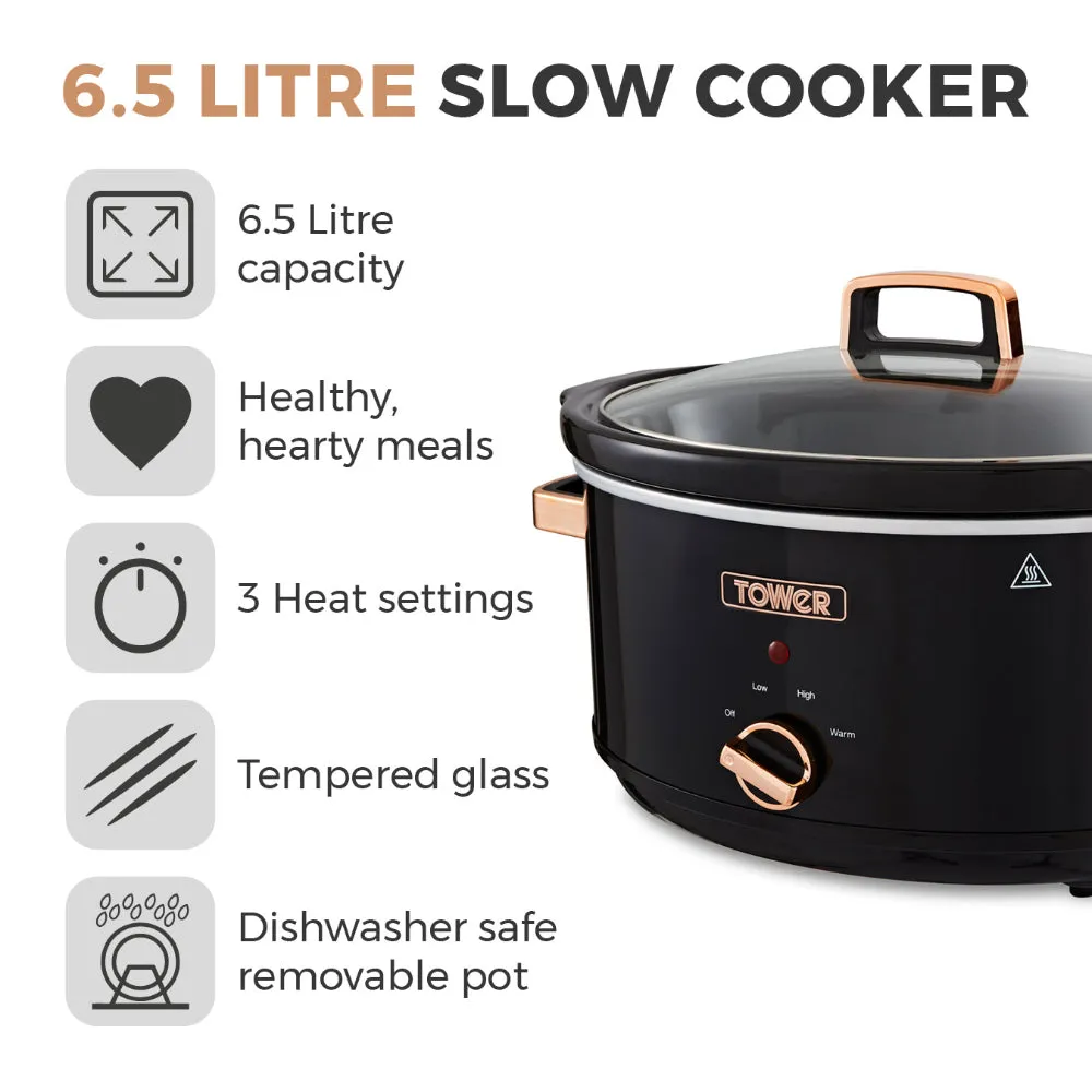 Tower Rose Gold Slow Cooker 6.5L  - Rose Gold