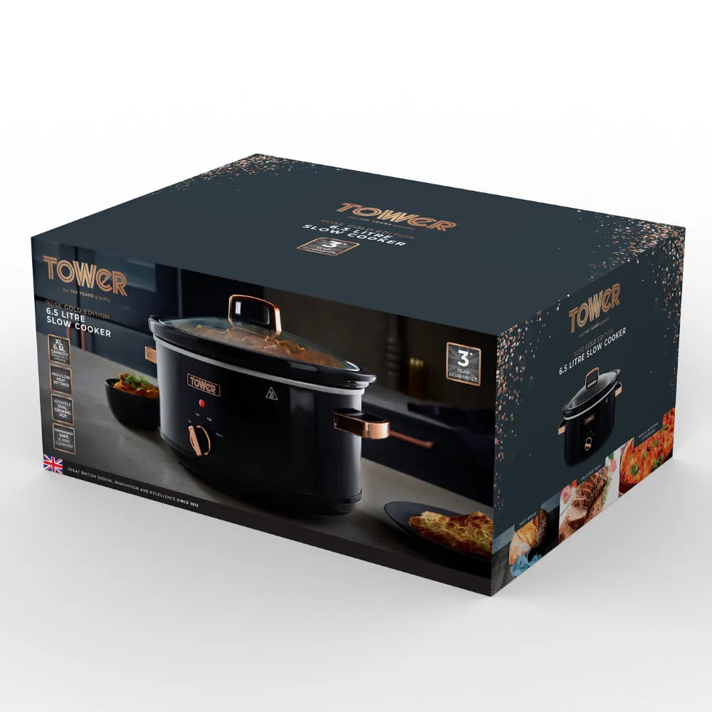 Tower Rose Gold Slow Cooker 6.5L  - Rose Gold