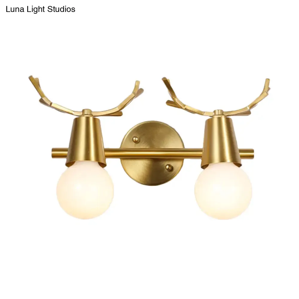 Traditional Global Vanity Wall Sconce in Brass - 1/2/3-Head Metal Light Fixture for Bathroom