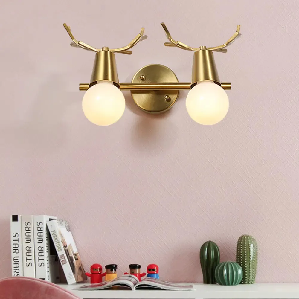 Traditional Global Vanity Wall Sconce in Brass - 1/2/3-Head Metal Light Fixture for Bathroom