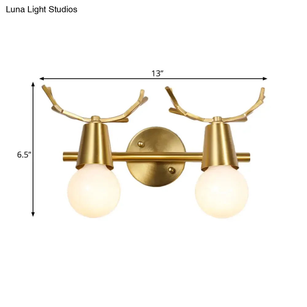 Traditional Global Vanity Wall Sconce in Brass - 1/2/3-Head Metal Light Fixture for Bathroom