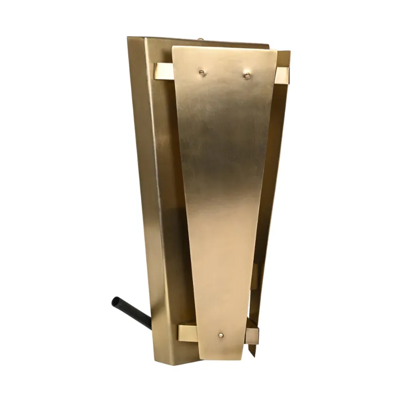 Tri-Angular Antique Brass Wall Lamp | 7 x 6 x 13 inches