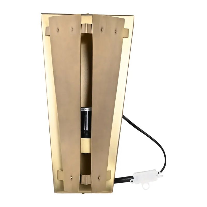 Tri-Angular Antique Brass Wall Lamp | 7 x 6 x 13 inches