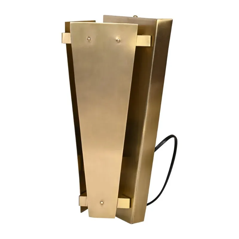 Tri-Angular Antique Brass Wall Lamp | 7 x 6 x 13 inches
