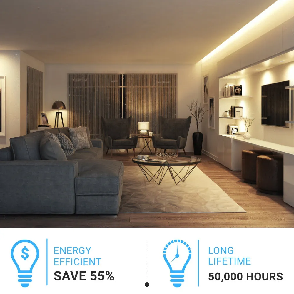 Tunable White LED Strip Lights, IP20, 16.4ft, Dimmable, 12V, SMD 2835, 120 leds/Meter, UL, RoHS Listed - 378 Lumens/ft with Power Supply and Controller (KIT)