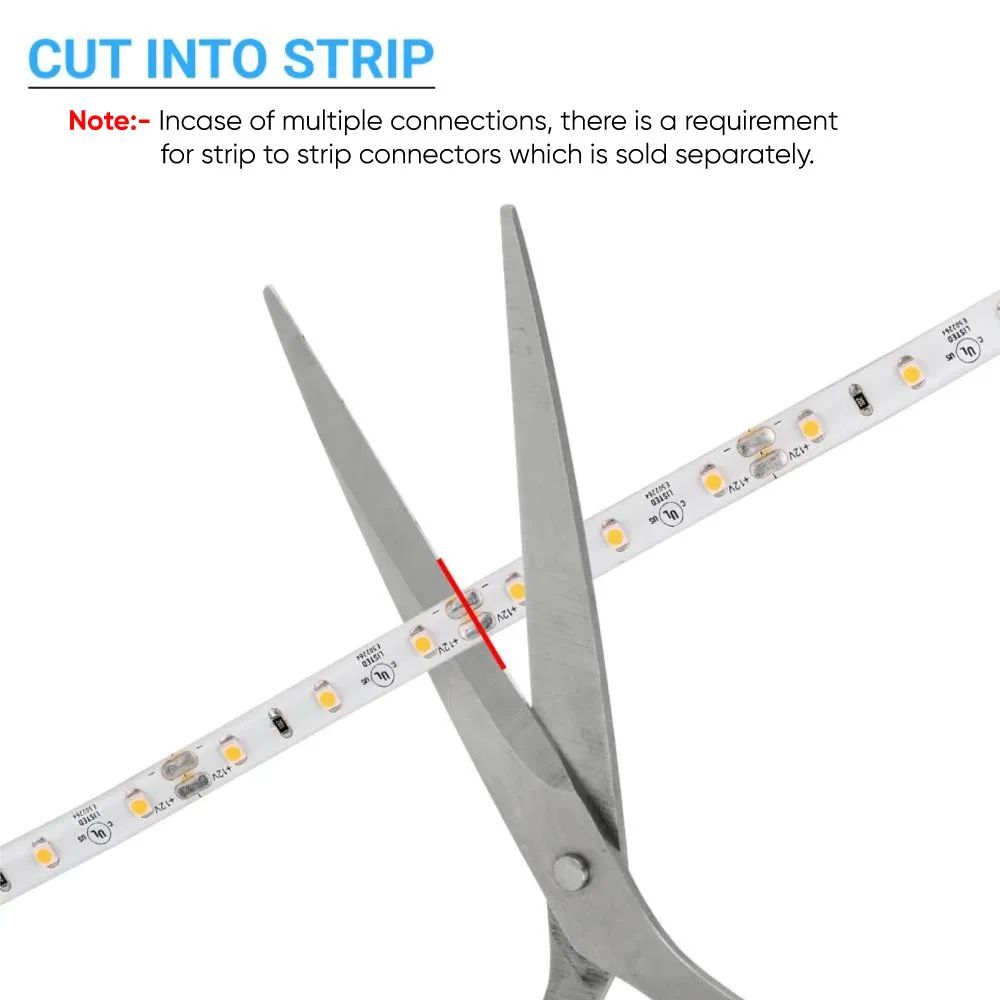 Tunable White LED Strip Lights, IP20, 16.4ft, Dimmable, 12V, SMD 2835, 120 leds/Meter, UL, RoHS Listed - 378 Lumens/ft with Power Supply and Controller (KIT)