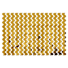 Wall1ders 30 Pcs Mirror Wall Stickers Wave Striped Design Acrylic Mirror Art Tile Decal Decoration DIY Self Adhesive Wall Line Border Acrylic Mirror for Home Living Room Bedroom Decor - (Golden)