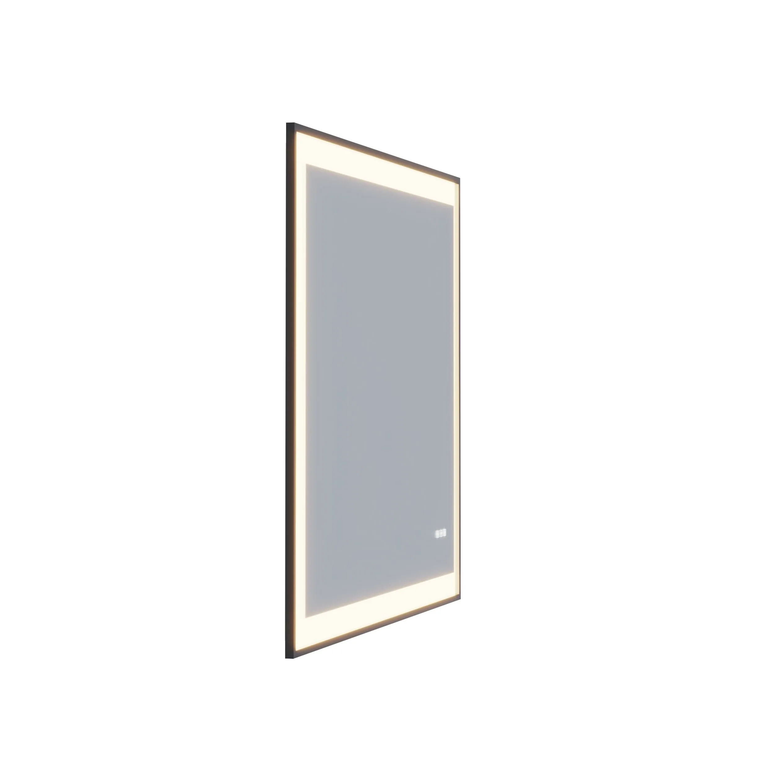 Waterpar® 72 in. W x 32 in. H Rectangular Framed Anti-Fog LED Wall Bathroom Vanity Mirror in Black with Backlit and Front Light