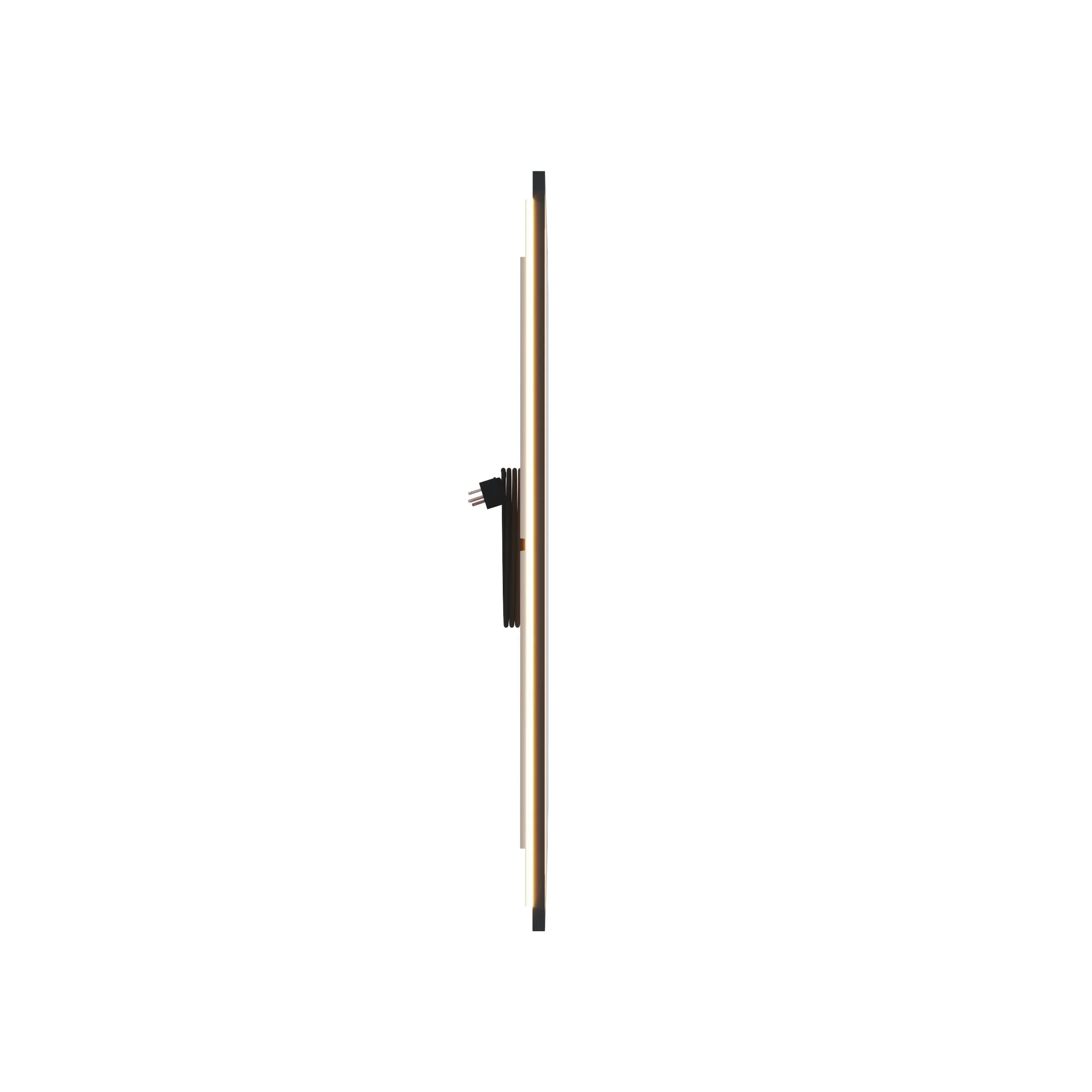 Waterpar® 72 in. W x 32 in. H Rectangular Framed Anti-Fog LED Wall Bathroom Vanity Mirror in Black with Backlit and Front Light
