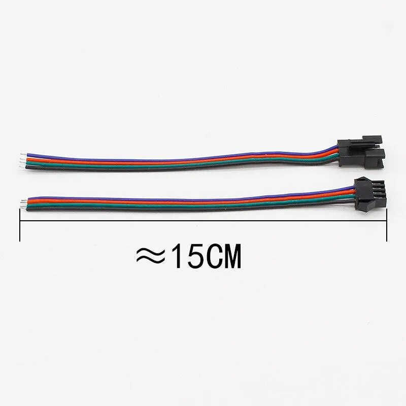 wholesale 10 pairs 4pin JST Connector Male Female Cable for SMD 5050/3528 RGB color LED Strip Wire WS2801 LPD8806 RGB LED Strip