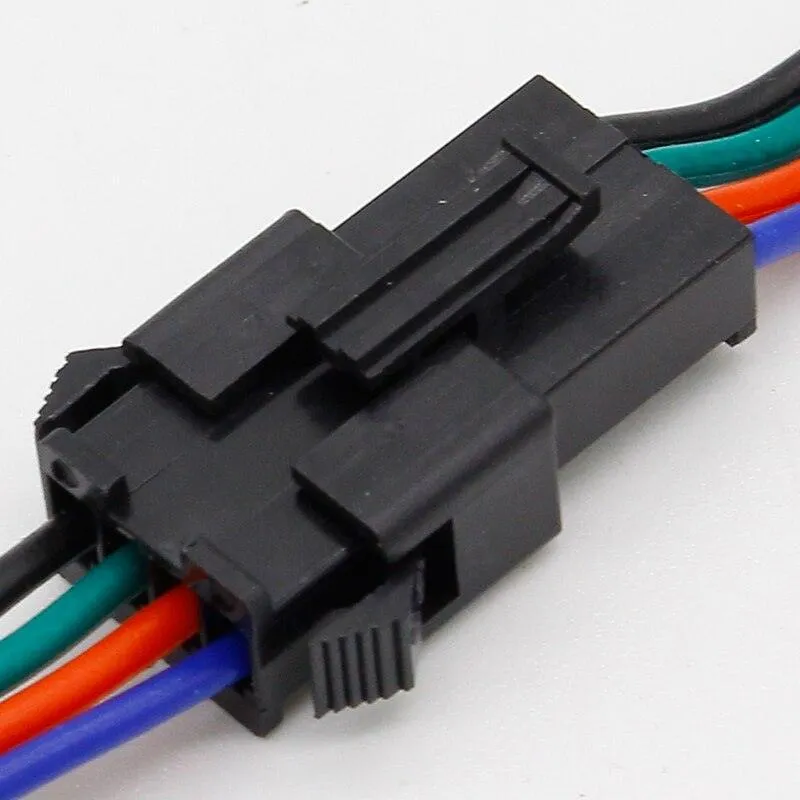 wholesale 10 pairs 4pin JST Connector Male Female Cable for SMD 5050/3528 RGB color LED Strip Wire WS2801 LPD8806 RGB LED Strip