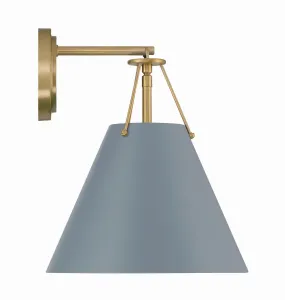 Xavier 1-Light Task Sconce in Vibrant Gold & Blue