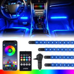 Xprite 4PC Celestial Series Bluetooth and Remote Control RGB LED Interior Car Light Set - DL-IL-G4