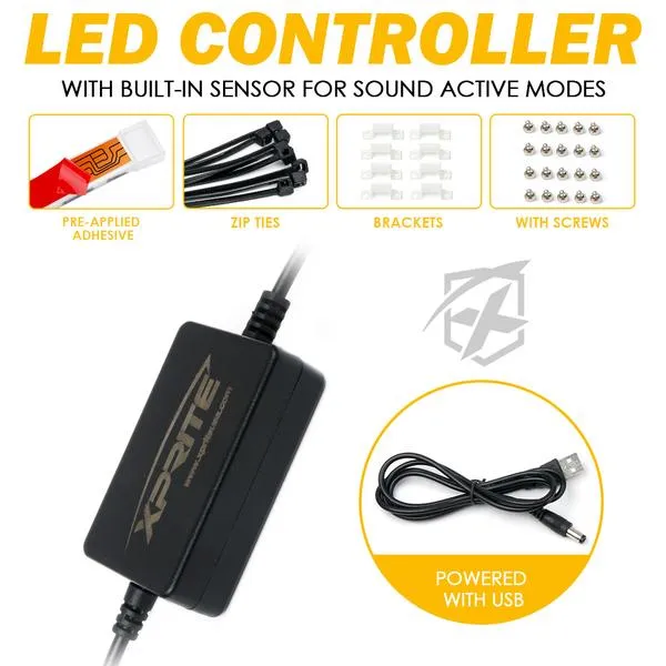 Xprite 4PC Celestial Series Bluetooth and Remote Control RGB LED Interior Car Light Set (USB Powered) DL-IL-G3