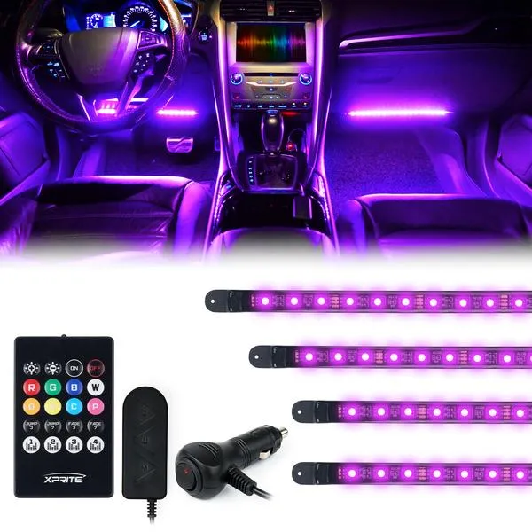 Xprite 4PC Celestial Series Interior RGB LED Car Light Set w/ Remote Control - DL-IL-G2