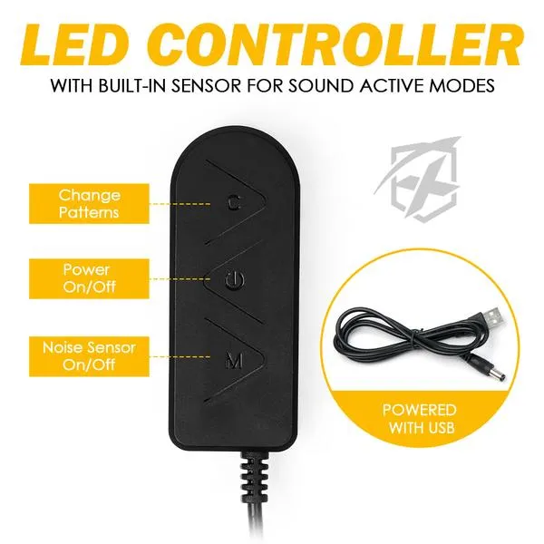 Xprite 4PC Celestial Series Interior RGB LED Car Light Set w/ Remote Control (USB Powered) DL-IL-G1