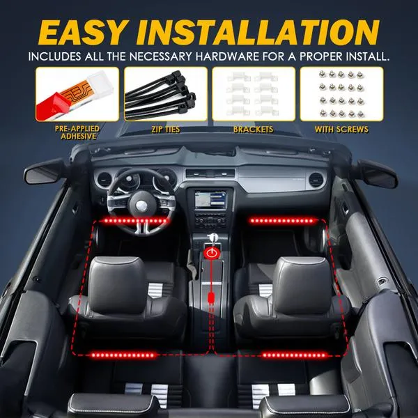 Xprite 4PC Celestial Series Interior RGB LED Car Light Set w/ Remote Control (USB Powered) DL-IL-G1