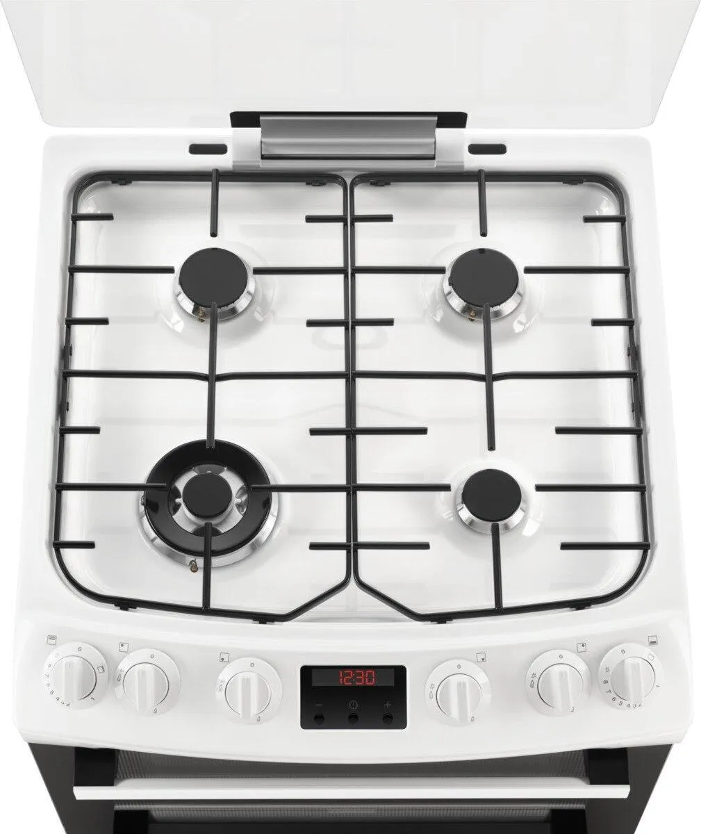 Zanussi ZCG63260WE 60cm Double Oven Gas Cooker with Electric Grill - White
