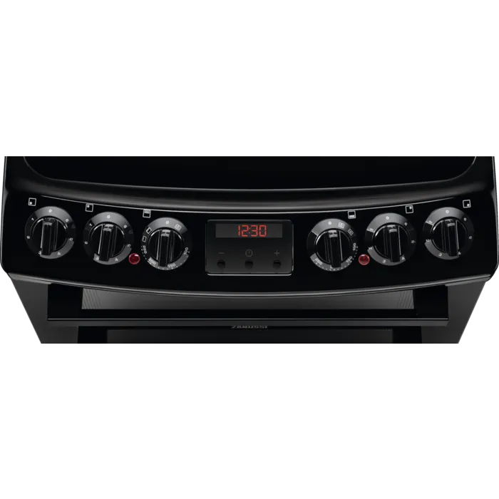 Zanussi ZCV46250BA Ceramic Electric Cooker with Double Oven Black