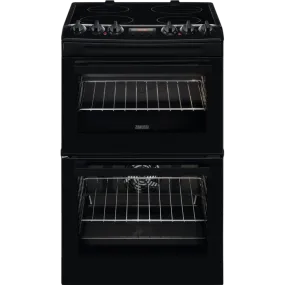 Zanussi ZCV46250BA Ceramic Electric Cooker with Double Oven Black