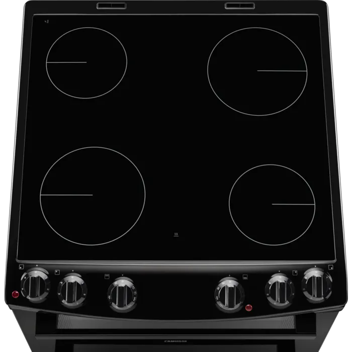 Zanussi ZCV66050BA Ceramic Electric Cooker with Double Oven Black