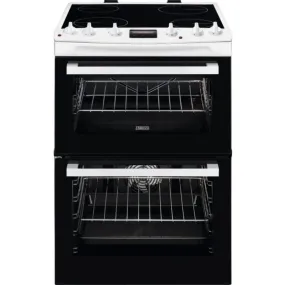 Zanussi ZCV66078WA 60cm Electric Double Oven with Ceramic Hob  White