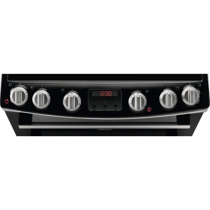 Zanussi ZCV66078XA Double Oven Cooker with Ceramic Hob - Stainless Steel