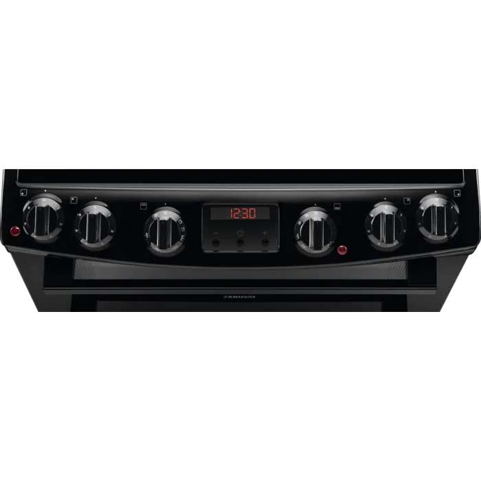 Zanussi ZCV66250BA Ceramic Electric Cooker with Double Oven Black