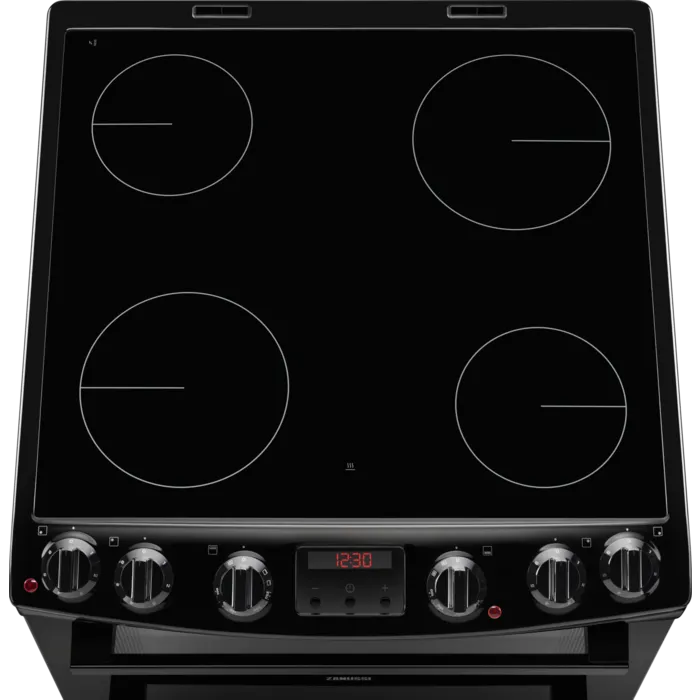 Zanussi ZCV66250BA Ceramic Electric Cooker with Double Oven Black