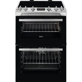 Zanussi ZCV66250XA Ceramic Electric Cooker With Double Oven Stainless Steel