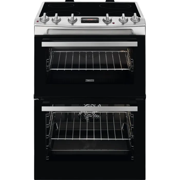 Zanussi ZCV66250XA Ceramic Electric Cooker With Double Oven Stainless Steel